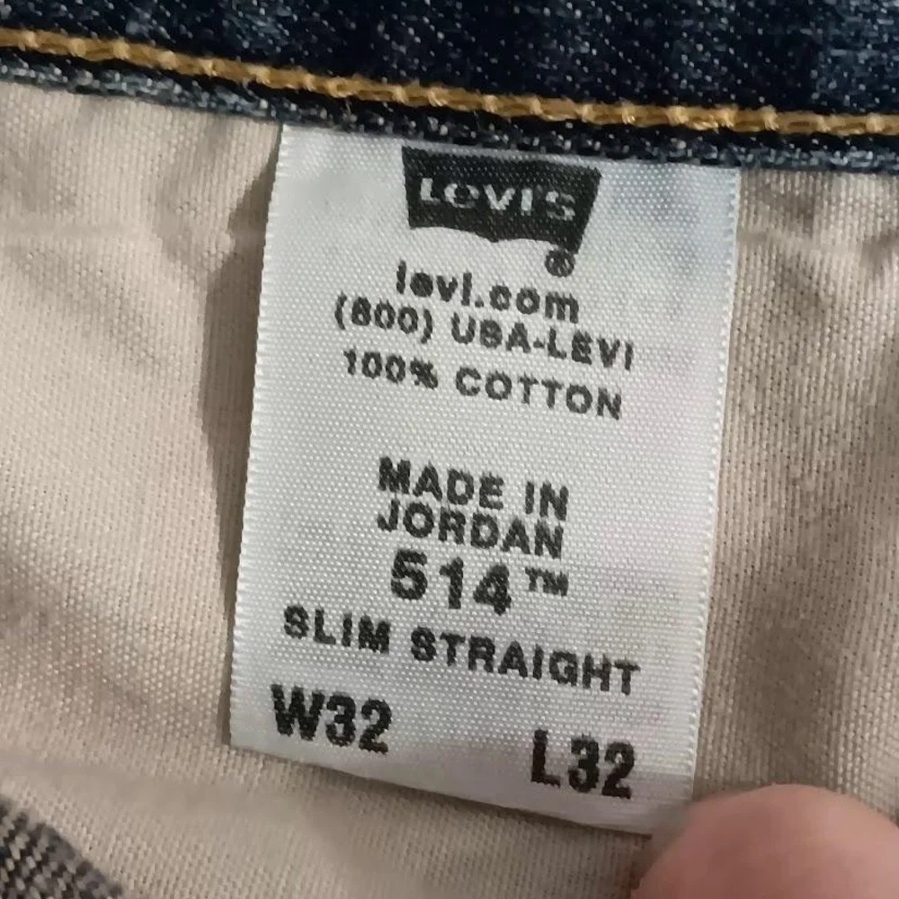 Levis 514 Jeans Mens 33x32 Blue‎ Slim Straight Denim Medium Wash Classic Pants